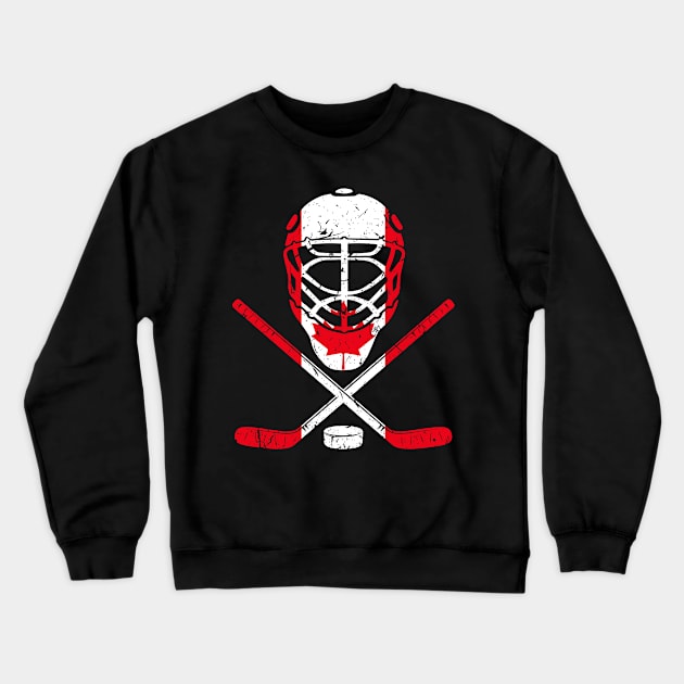 Hockey Equipment Canadian Flag Ice Hockey Crewneck Sweatshirt by Humbas Fun Shirts